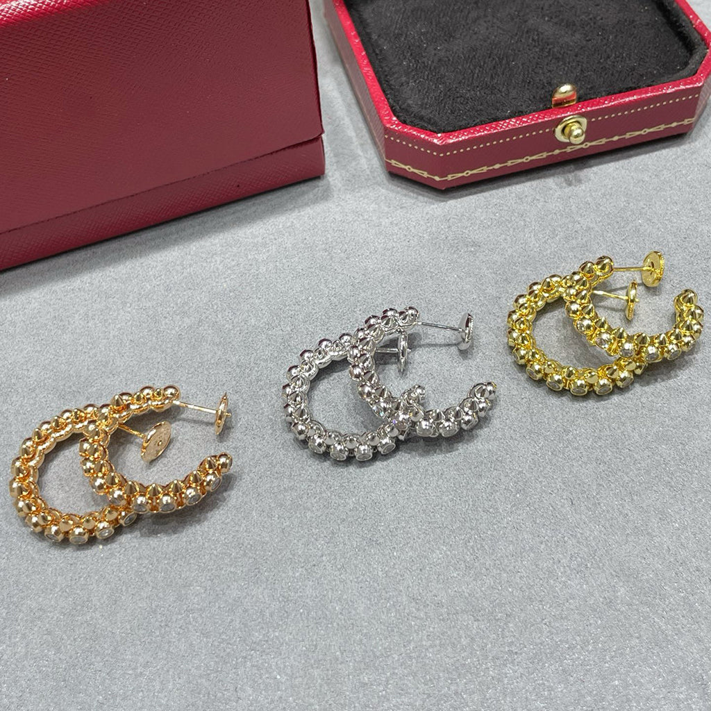 [OrnoraJewelry]CLASH FULL DIAMOND MEDIUM EARRINGS