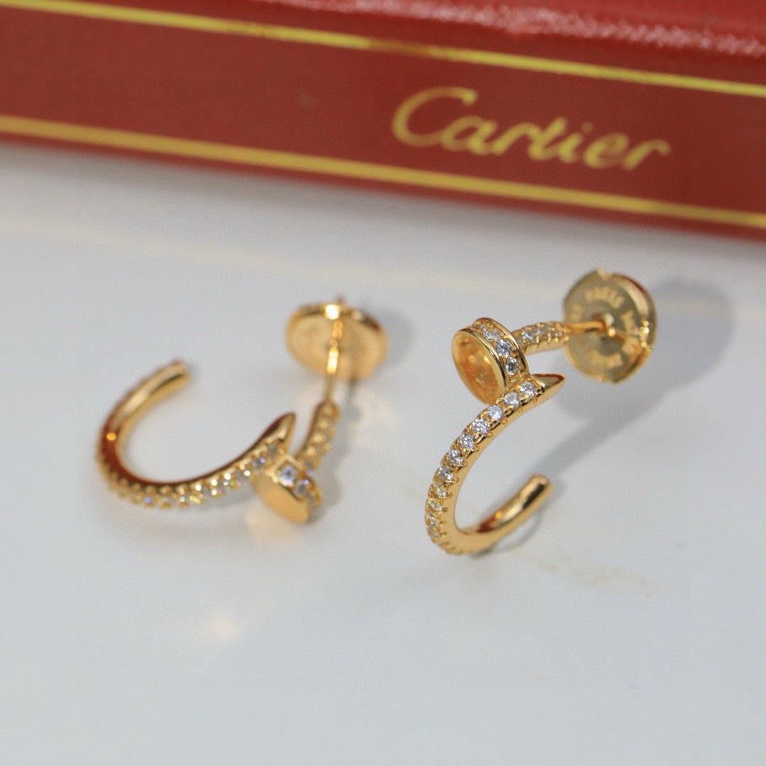 [OrnoraJewelry]JUSTE FULL DIAMOND DOUBLE EARRINGS