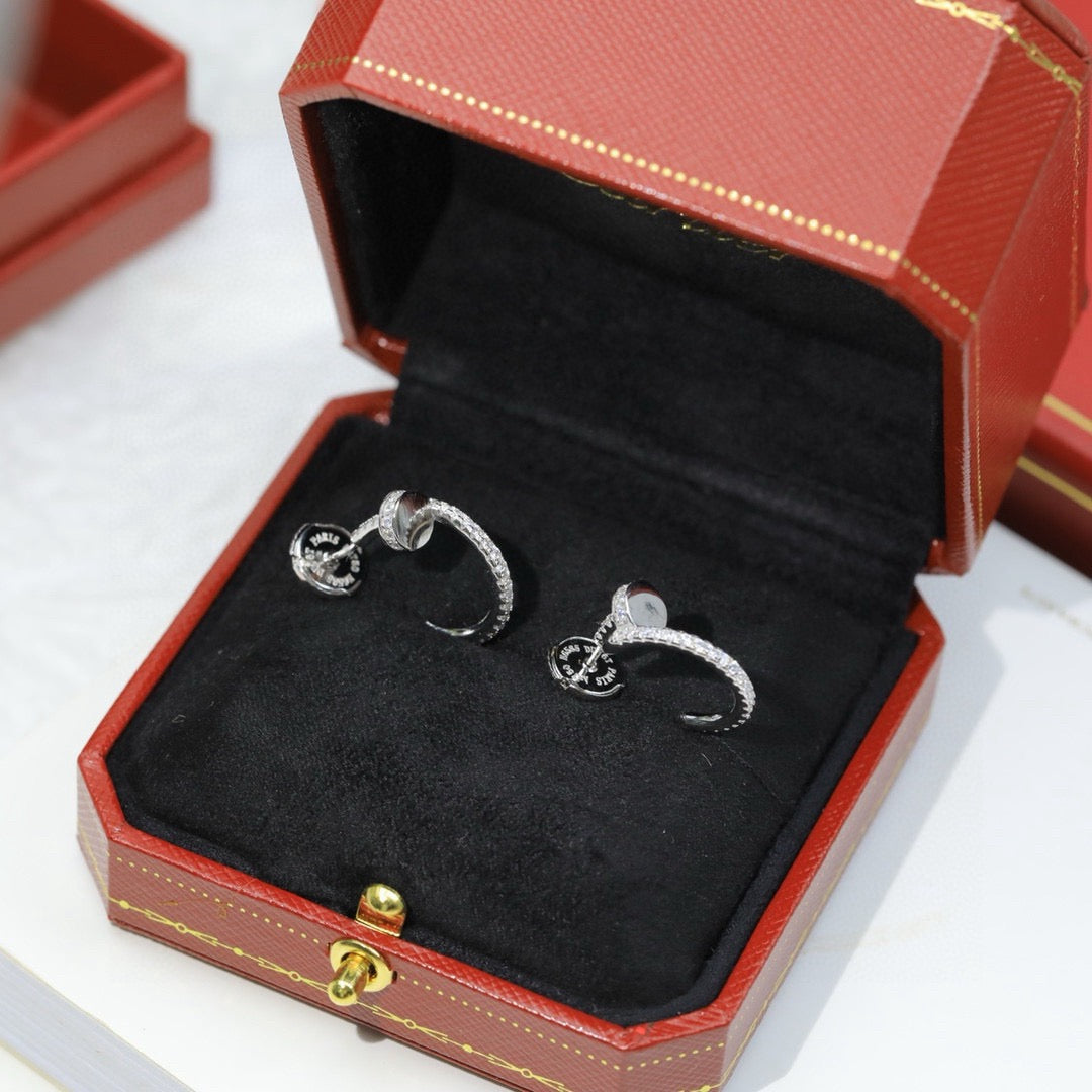 [OrnoraJewelry]JUSTE FULL DIAMOND DOUBLE EARRINGS