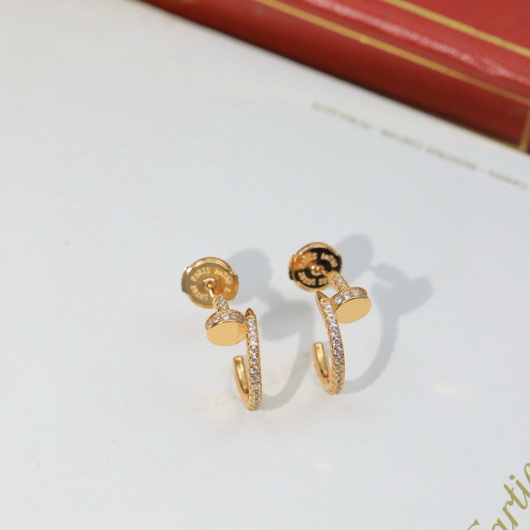 [OrnoraJewelry]JUSTE FULL DIAMOND DOUBLE EARRINGS