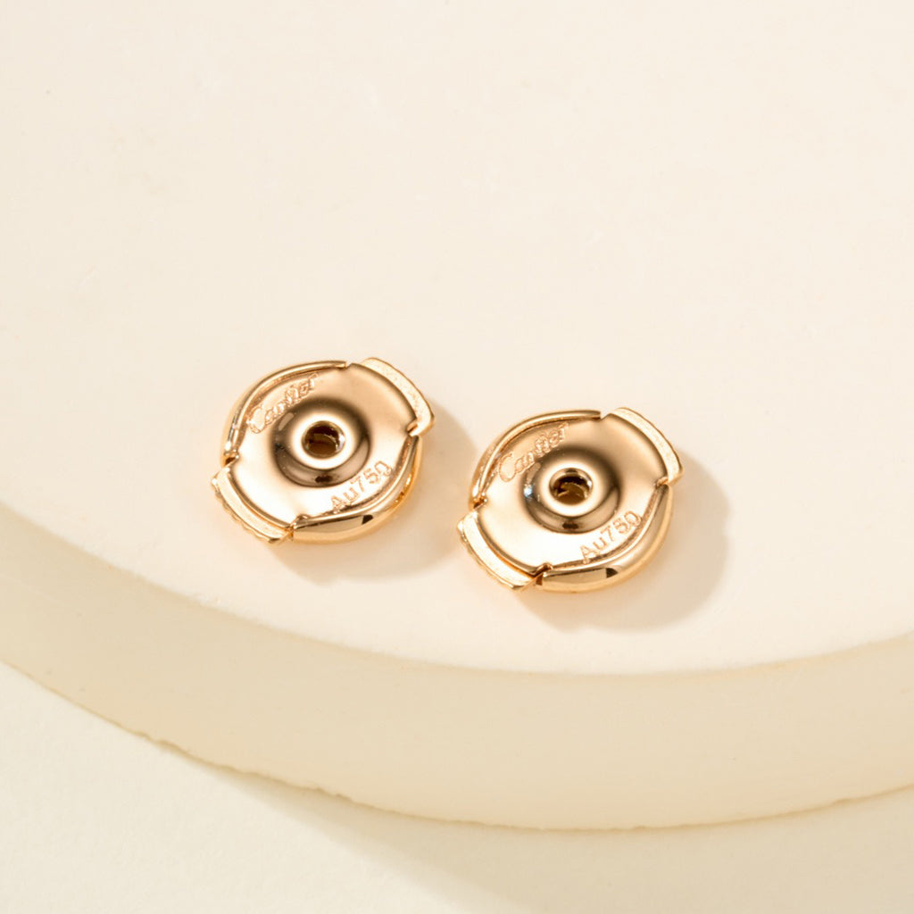 [OrnoraJewelry]JUSTE HALF DIAMOND DOUBLE EARRINGS