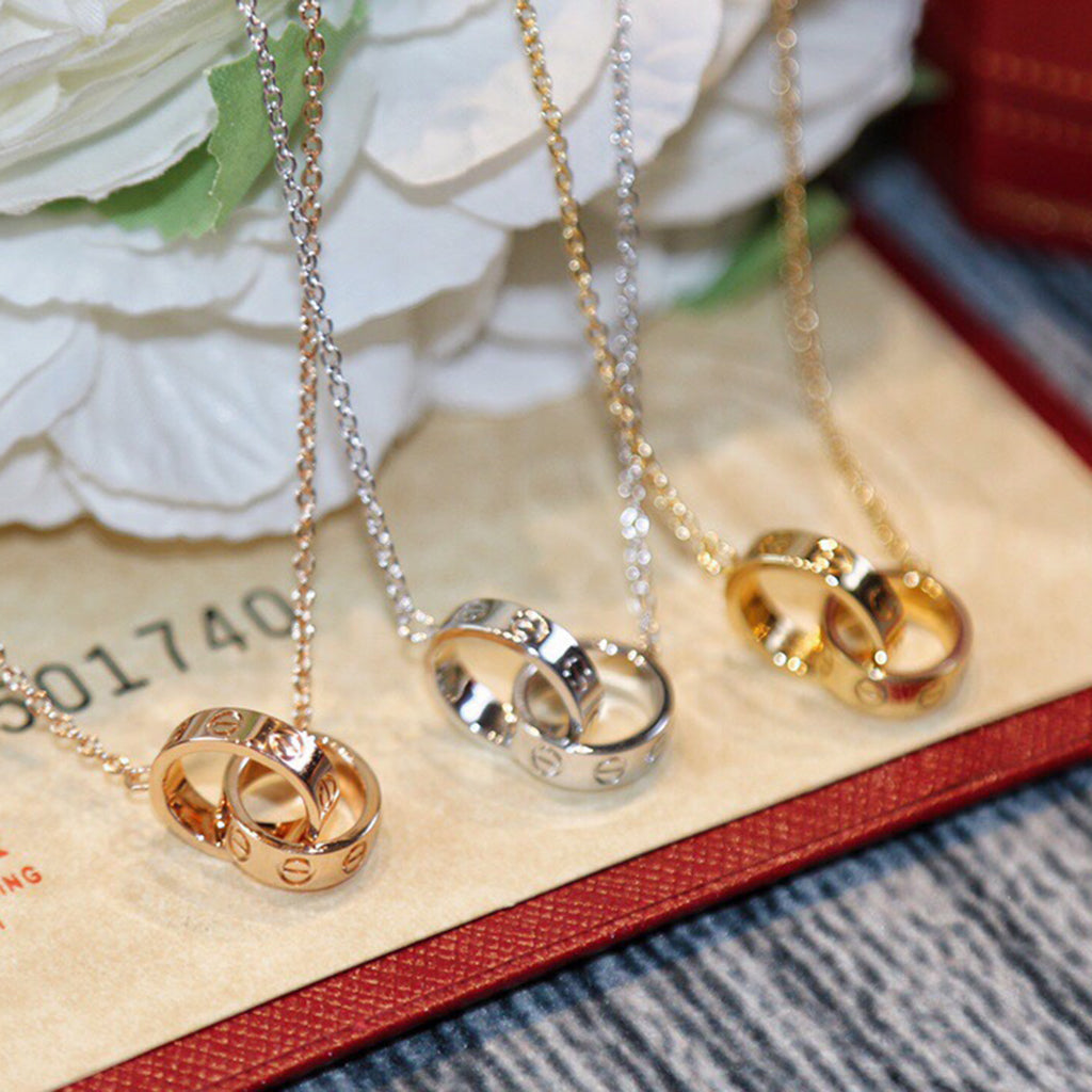 [OrnoraJewelry]LOVE DOUBLE RING NECKLACE