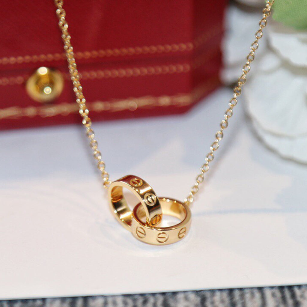 [OrnoraJewelry]LOVE DOUBLE RING NECKLACE