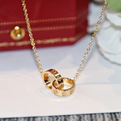 [OrnoraJewelry]LOVE DOUBLE RING NECKLACE
