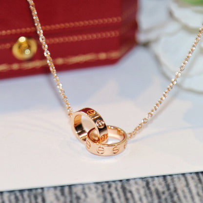 [OrnoraJewelry]LOVE DOUBLE RING NECKLACE