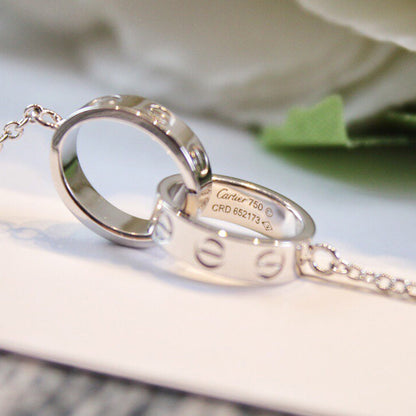 [OrnoraJewelry]LOVE DOUBLE RING NECKLACE