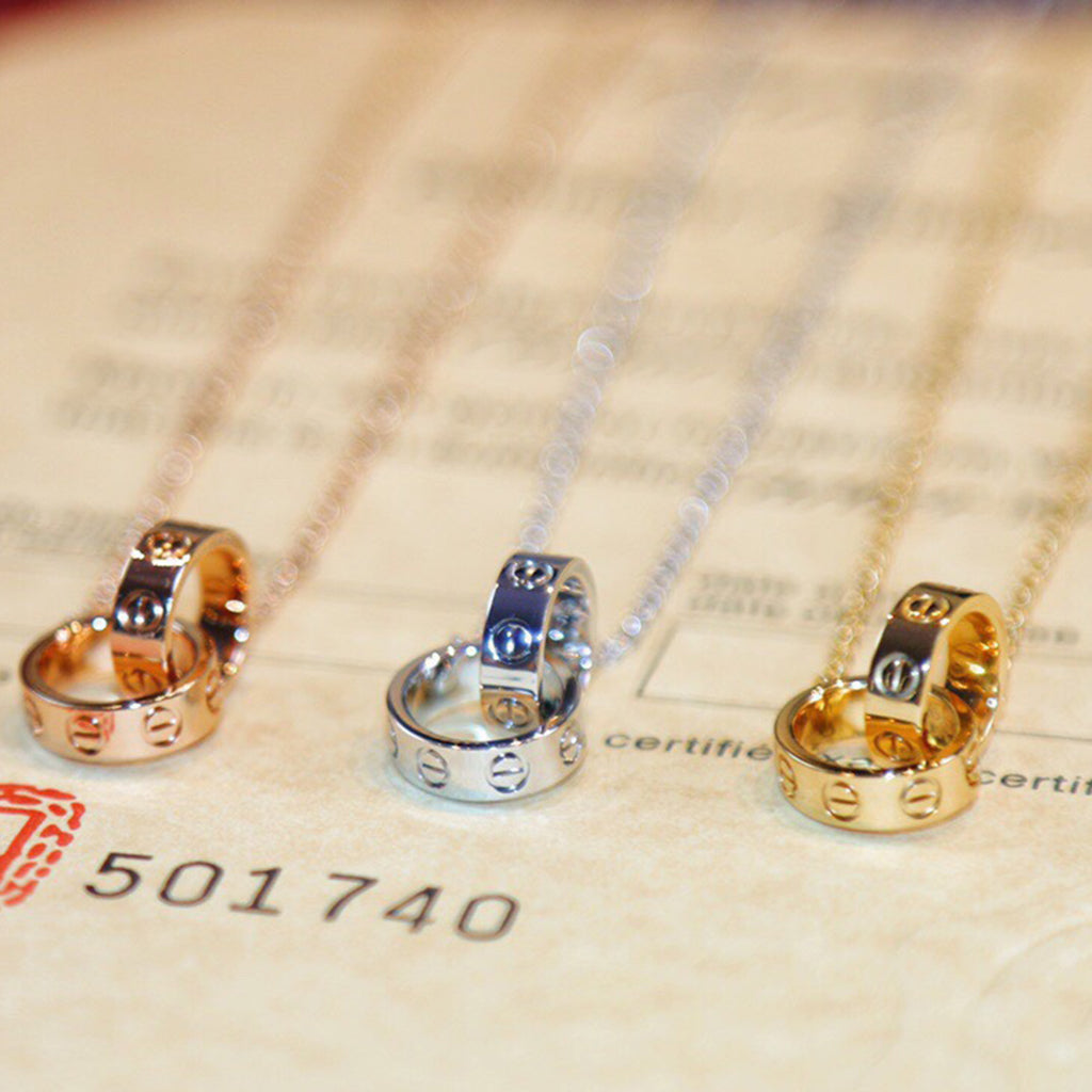 [OrnoraJewelry]LOVE DOUBLE RING NECKLACE