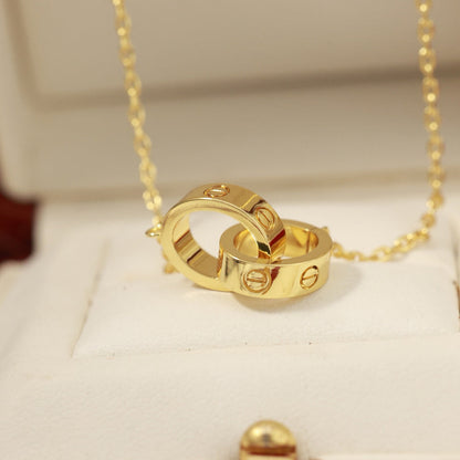 [OrnoraJewelry]LOVE DOUBLE RING NECKLACE