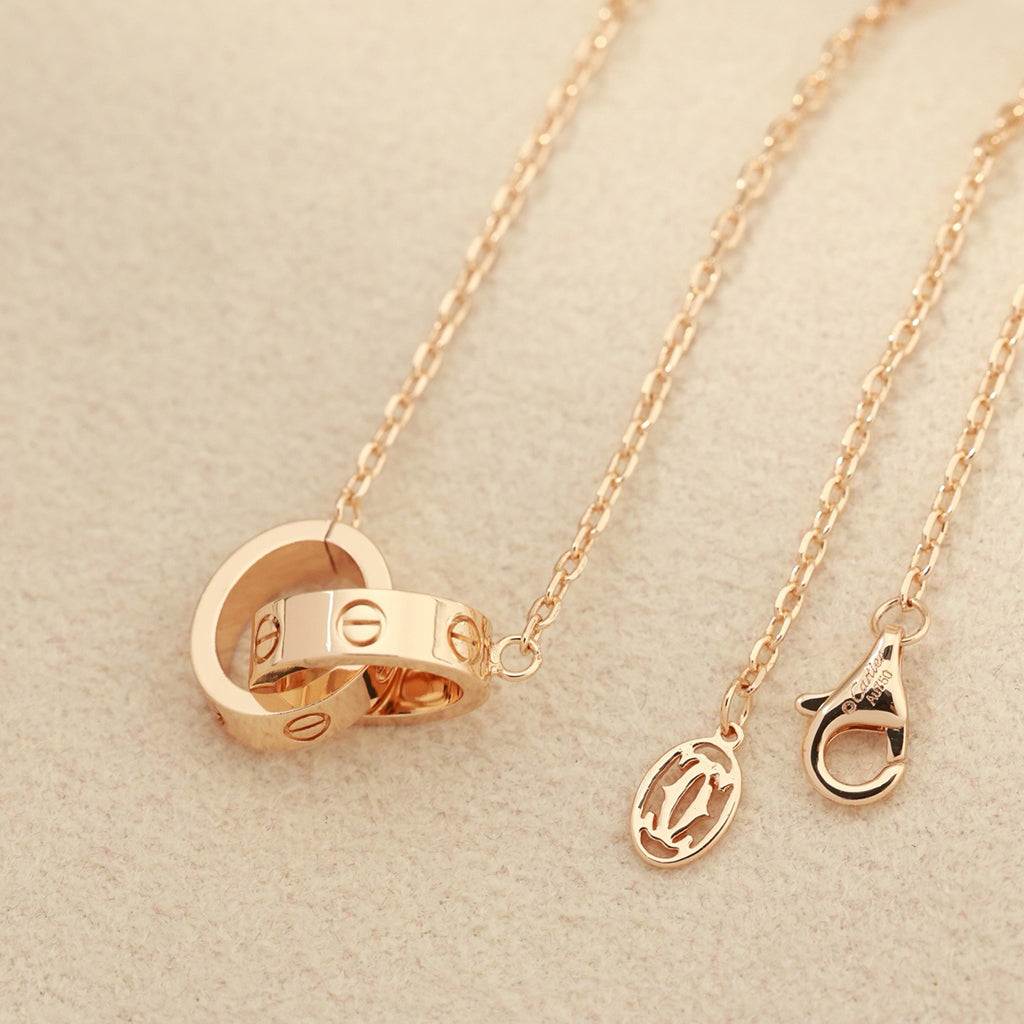 [OrnoraJewelry]LOVE DOUBLE RING NECKLACE