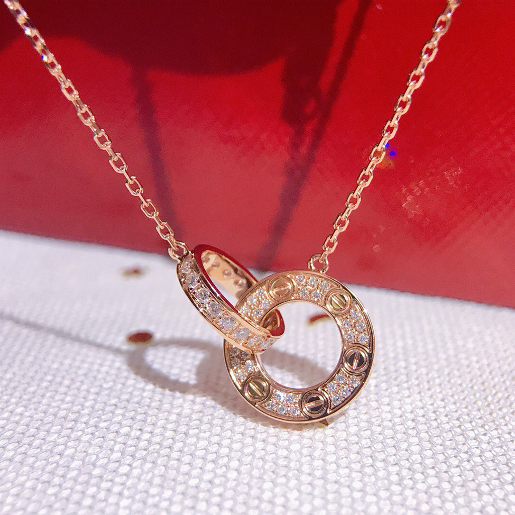 [OrnoraJewelry]LOVE  FULL DIAMOND PENDANT NECKLACE