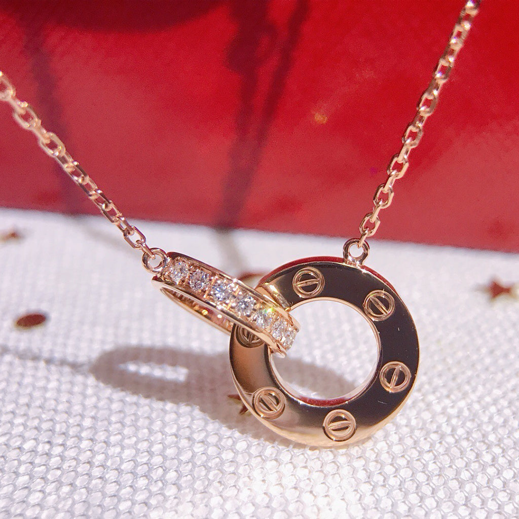 [OrnoraJewelry]LOVE  FULL DIAMOND PENDANT NECKLACE