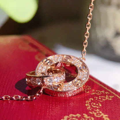 [OrnoraJewelry]LOVE  FULL DIAMOND PENDANT NECKLACE