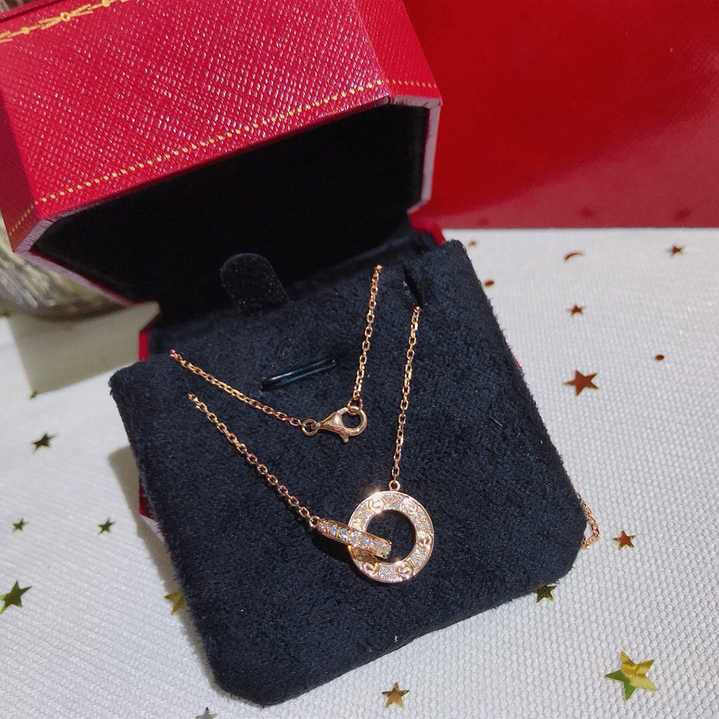 [OrnoraJewelry]LOVE  FULL DIAMOND PENDANT NECKLACE