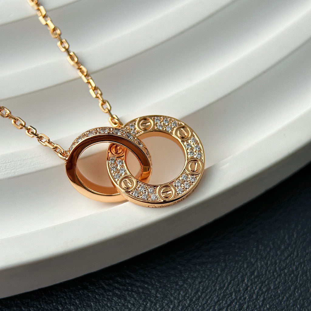 [OrnoraJewelry]LOVE  FULL DIAMOND PENDANT NECKLACE