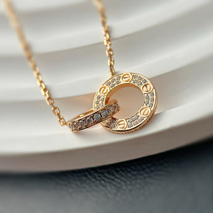 [OrnoraJewelry]LOVE  FULL DIAMOND PENDANT NECKLACE