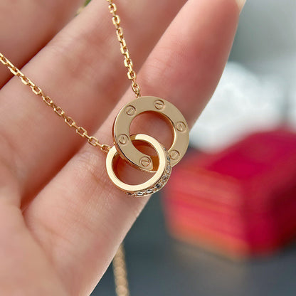 [OrnoraJewelry]LOVE  FULL DIAMOND PENDANT NECKLACE