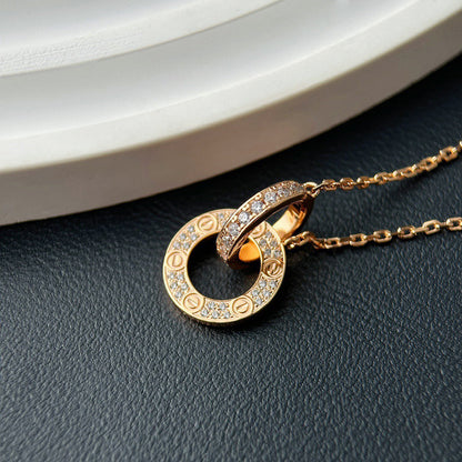 [OrnoraJewelry]LOVE  FULL DIAMOND PENDANT NECKLACE