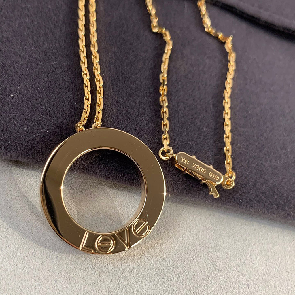 [OrnoraJewelry]LOVE NECKLACE 16MM 3 DIAMONDS