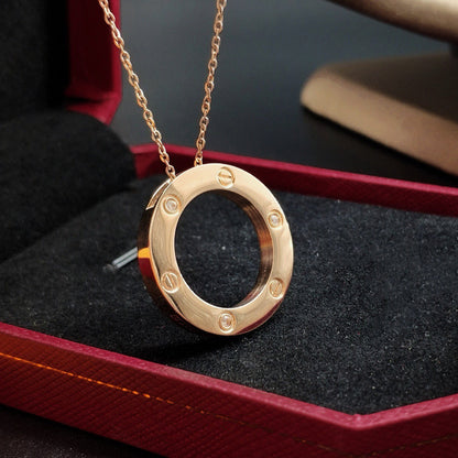 [OrnoraJewelry]LOVE NECKLACE 16MM 3 DIAMONDS