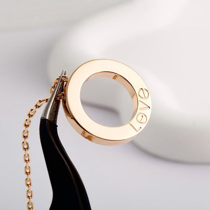 [OrnoraJewelry]LOVE NECKLACE 16MM  FULL DIAMOND
