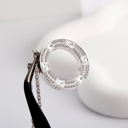 [OrnoraJewelry]LOVE NECKLACE 16MM  FULL DIAMOND