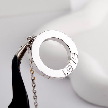 [OrnoraJewelry]LOVE NECKLACE 16MM  FULL DIAMOND