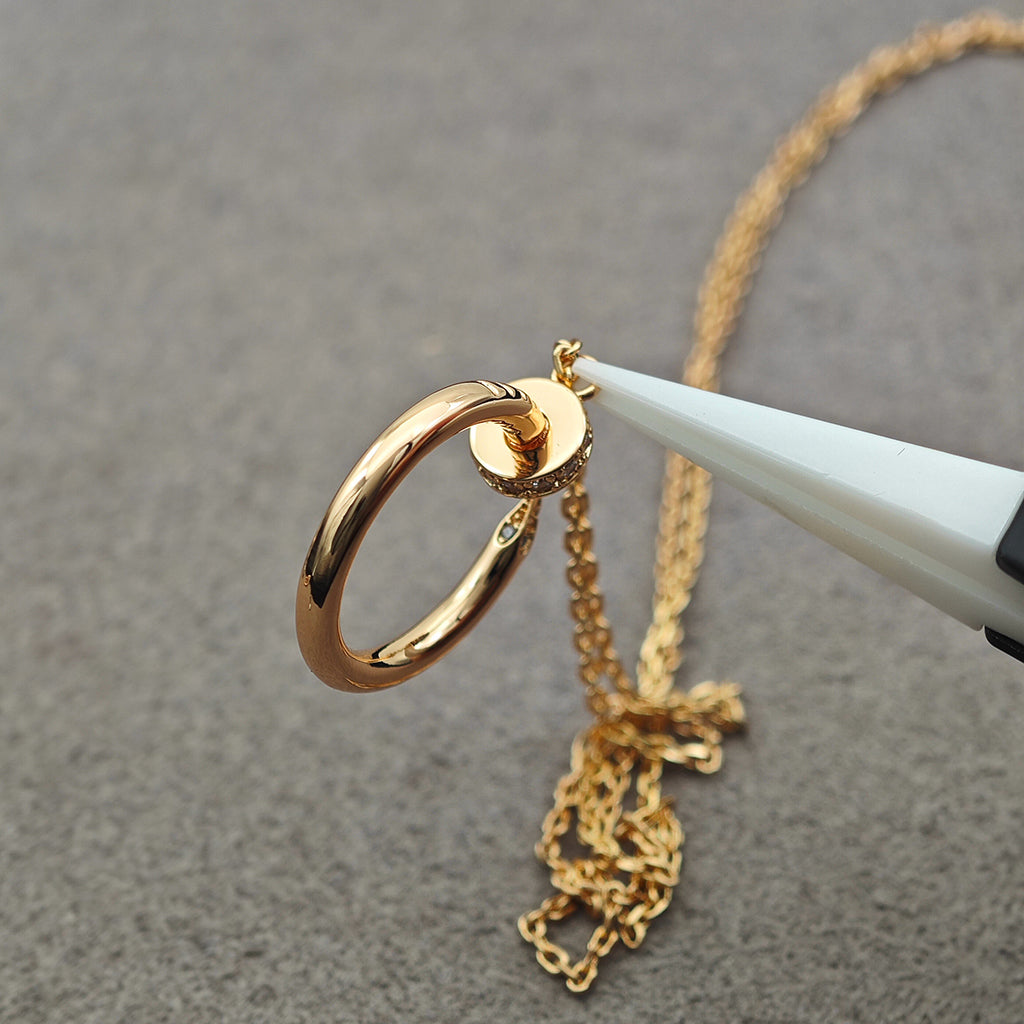[OrnoraJewelry]JUSTE NECKLACE HALF DIAMOND