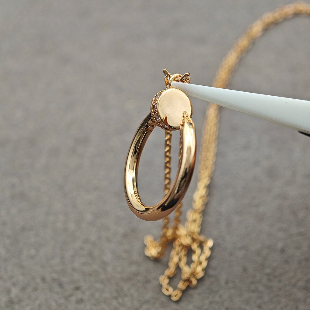 [OrnoraJewelry]JUSTE NECKLACE HALF DIAMOND