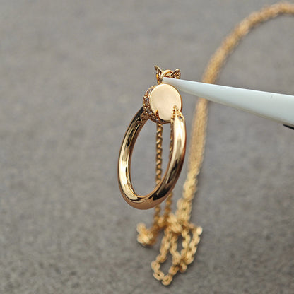 [OrnoraJewelry]JUSTE NECKLACE HALF DIAMOND