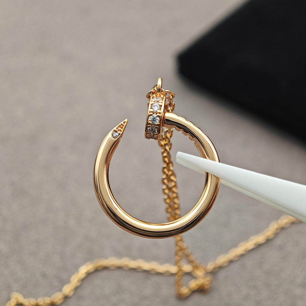 [OrnoraJewelry]JUSTE NECKLACE HALF DIAMOND