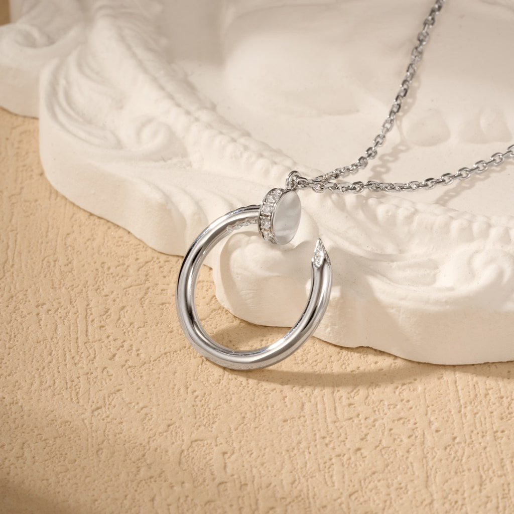 [OrnoraJewelry]JUSTE NECKLACE HALF DIAMOND