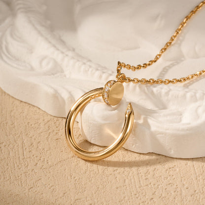 [OrnoraJewelry]JUSTE NECKLACE HALF DIAMOND