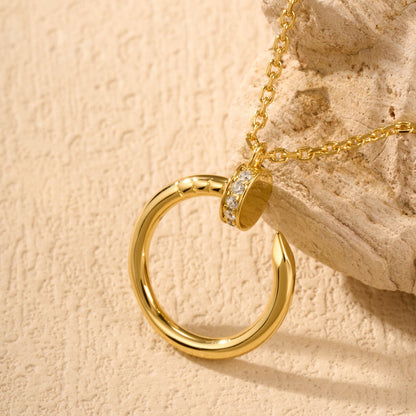 [OrnoraJewelry]JUSTE NECKLACE HALF DIAMOND