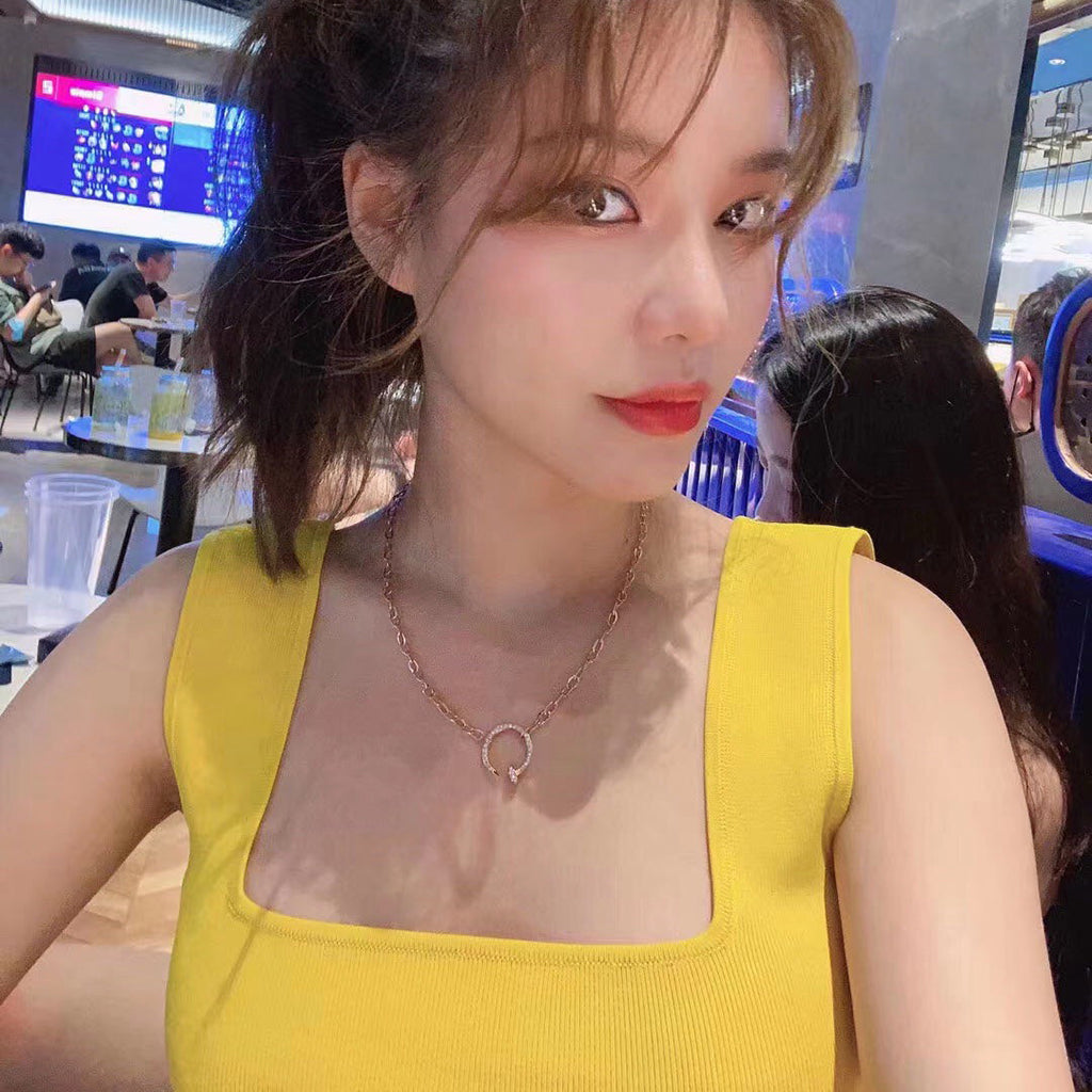 [OrnoraJewelry]JUSTE NECKLACE FULL DIAMONDS
