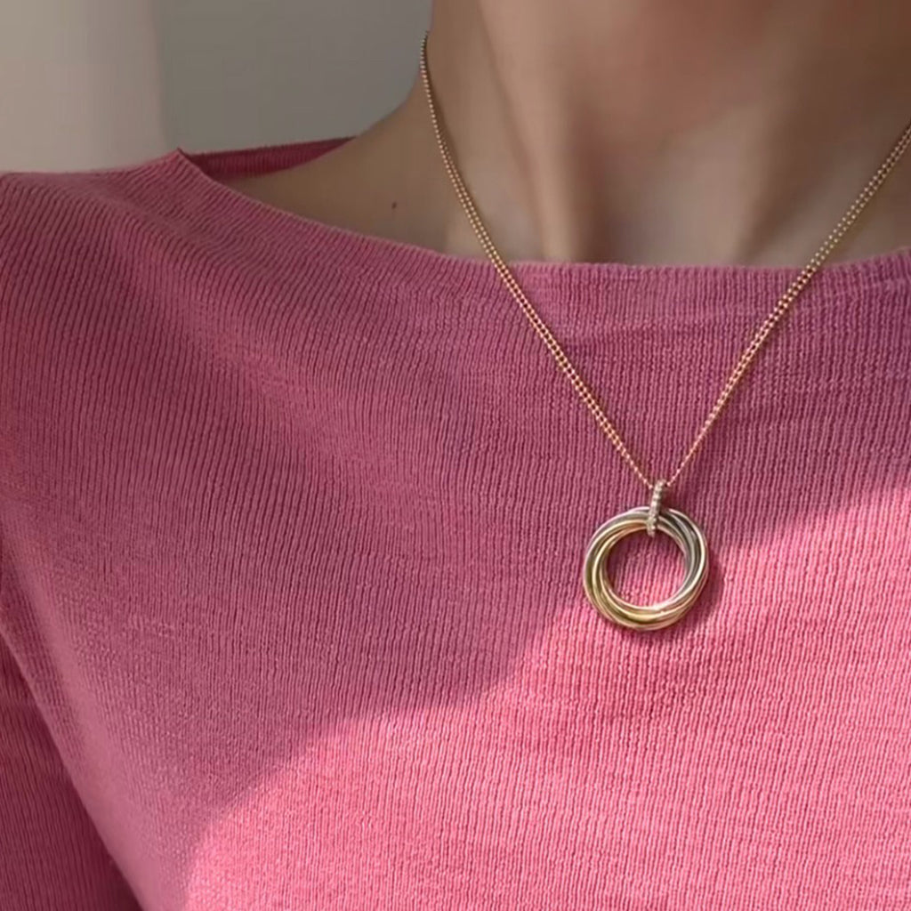 [OrnoraJewelry]TRINITY MEDIUM  DIAMONDS NECKLACE