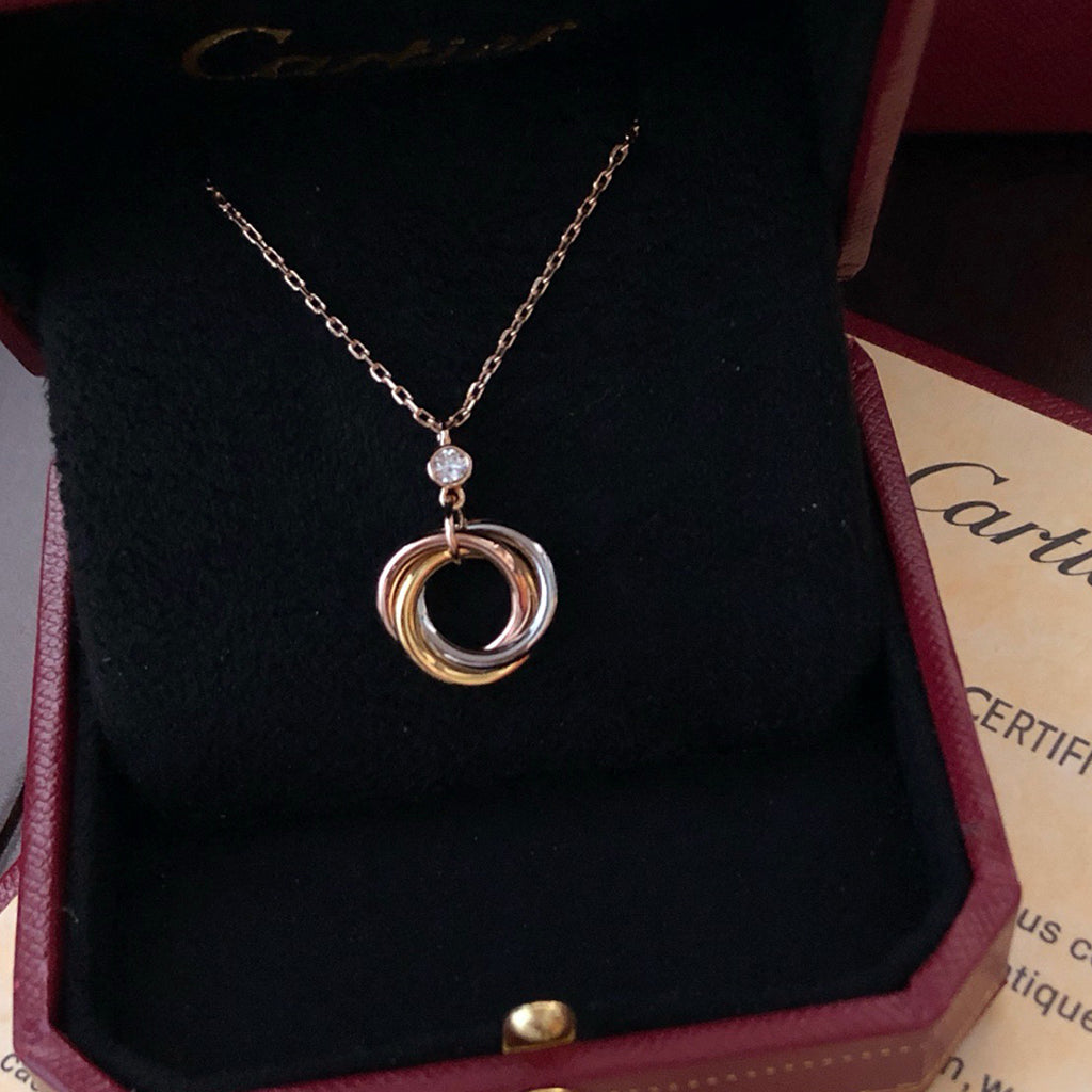 [OrnoraJewelry]TRINITY  NECKLACE 1 DIAMOND