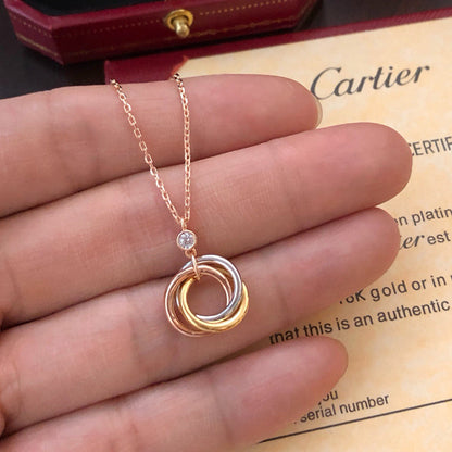 [OrnoraJewelry]TRINITY  NECKLACE 1 DIAMOND