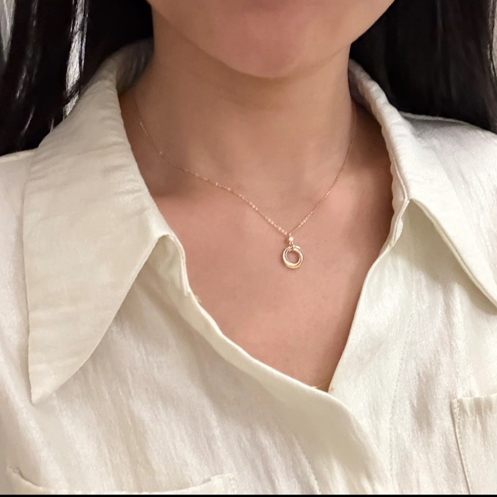 [OrnoraJewelry]TRINITY  NECKLACE 1 DIAMOND