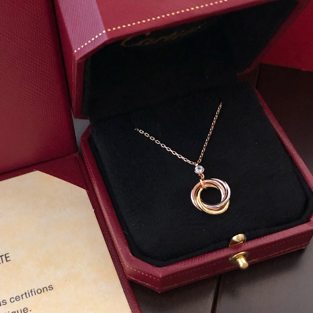 [OrnoraJewelry]TRINITY  NECKLACE 1 DIAMOND