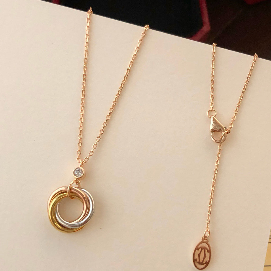 [OrnoraJewelry]TRINITY  NECKLACE 1 DIAMOND