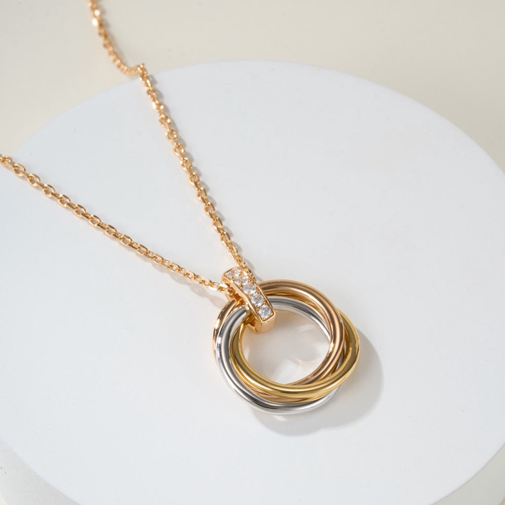 [OrnoraJewelry]TRINITY MEDIUM  DIAMONDS NECKLACE