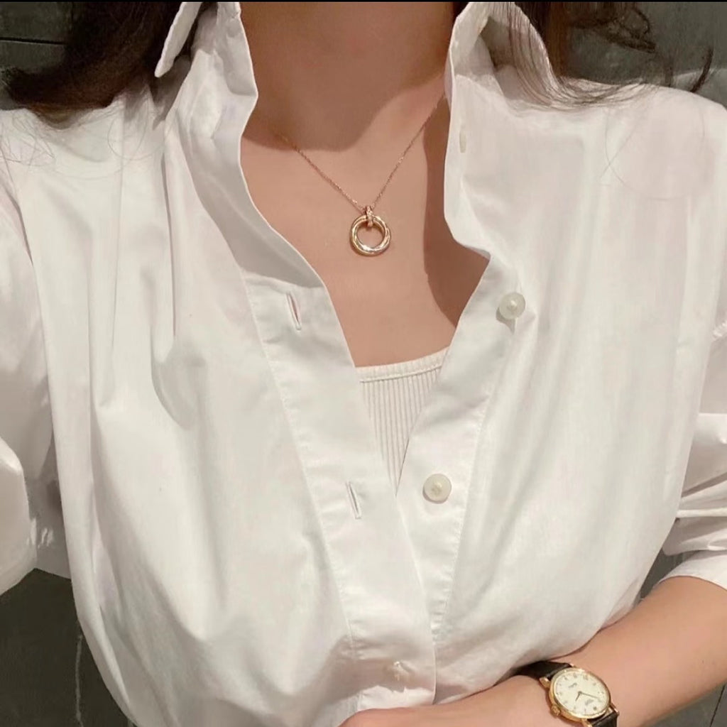 [OrnoraJewelry]TRINITY MEDIUM  DIAMONDS NECKLACE