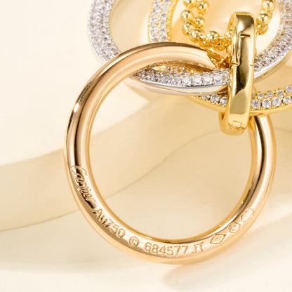 [OrnoraJewelry]TRINITY LARGE FULL DIAMOND  NECKLACE