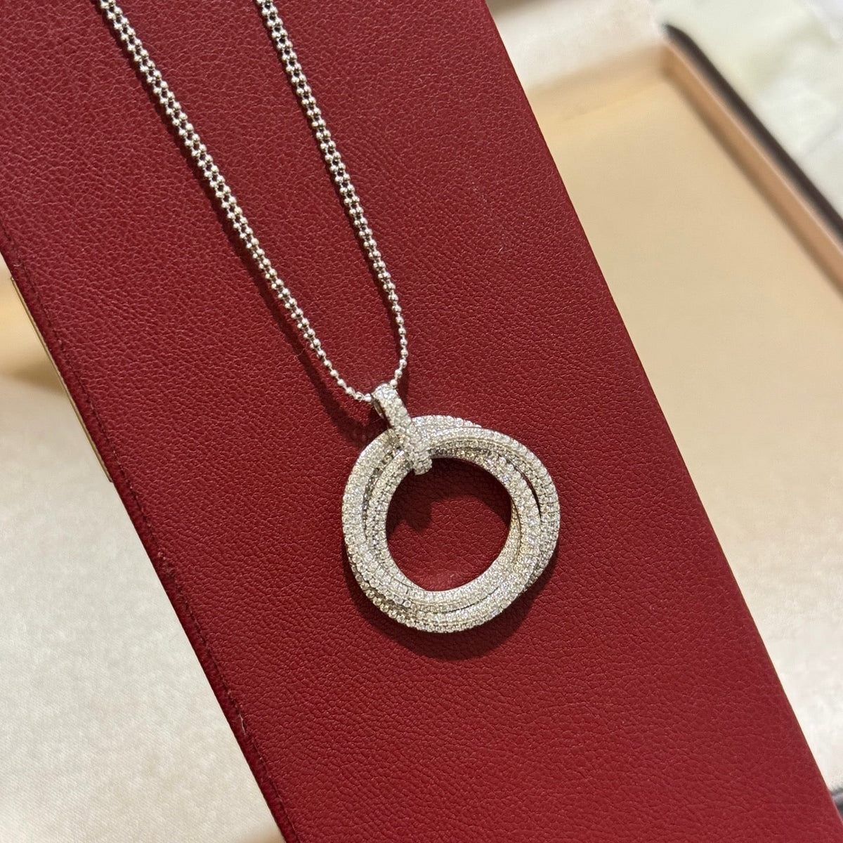 [OrnoraJewelry]TRINITY LARGE FULL DIAMOND  NECKLACE