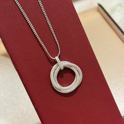 [OrnoraJewelry]TRINITY LARGE FULL DIAMOND  NECKLACE