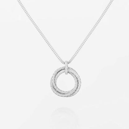 [OrnoraJewelry]TRINITY LARGE FULL DIAMOND  NECKLACE