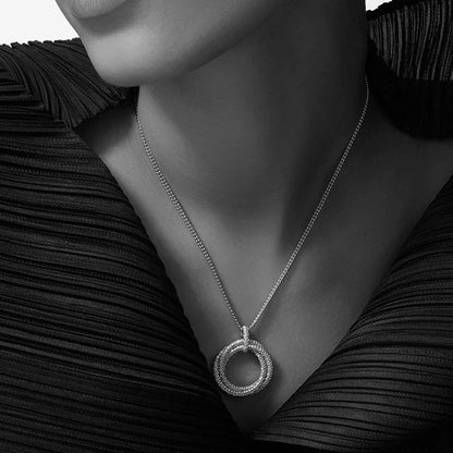 [OrnoraJewelry]TRINITY LARGE FULL DIAMOND  NECKLACE