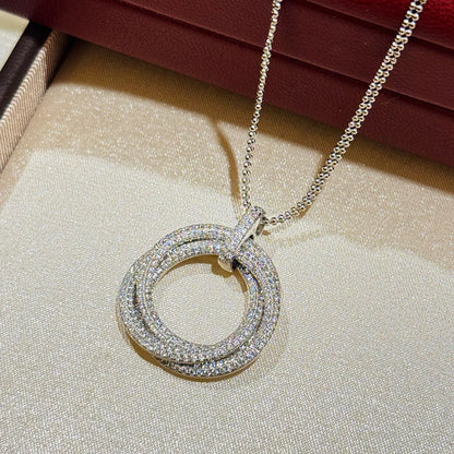 [OrnoraJewelry]TRINITY LARGE FULL DIAMOND  NECKLACE