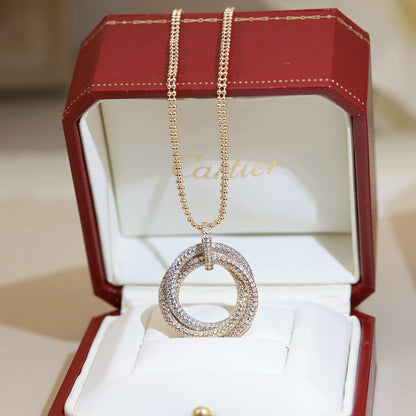 [OrnoraJewelry]TRINITY LARGE FULL DIAMOND  NECKLACE