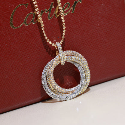 [OrnoraJewelry]TRINITY LARGE FULL DIAMOND  NECKLACE